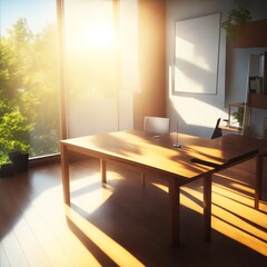 Office with Sunlight - generative ai, üretkeni, yapay zeka