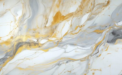 Plakat White marble texture with golden streaks. Generative AI