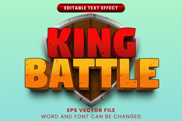 Game theme king battle 3d vector text effect