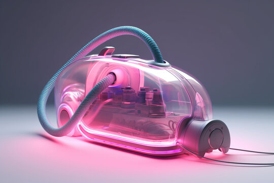 Przeźroczysty odkurzacz przyszłości - smart house rozwiązania - Transparent vacuum cleaner of the future - smart house solutions - AI Generated
