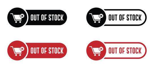Out of stock red stamp banner signs