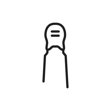 recommend clip art: Capasitor tantalum electrolyte black line icon.