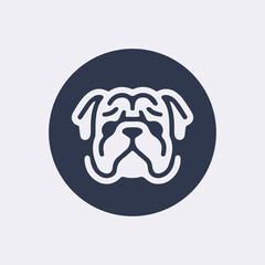 Cute Dog face vector icon