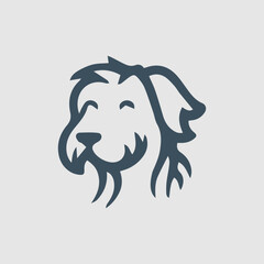 Cute Dog hand drawn face vector illustration