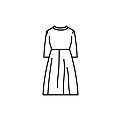 Trapeze dress black line icon.