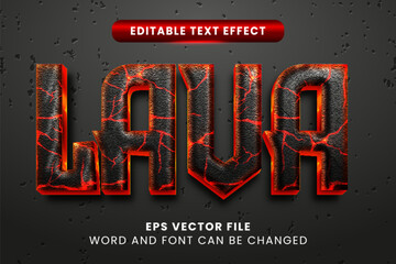 Lava magma editable vector text effect