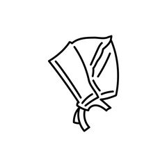 Baby cap black line icon.