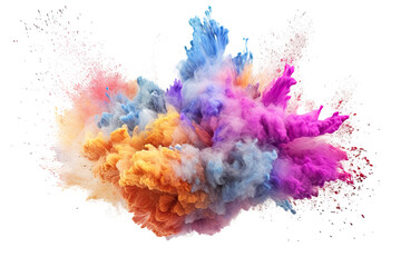 Fototapeta premium Colorful rainbow powder explosion. Generative AI