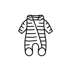 Baby rompers black line icon.