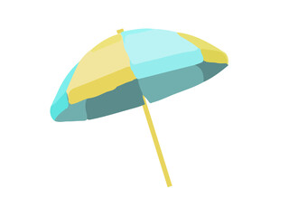 Obraz premium Beach umbrellas, yellow and blue, can be used to decorate pictures.