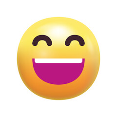 grinning happy smiley emoji face with smiling eyes. smile emoticon with closed eyes and open mouth , grin, smilling, laugh, haha, laughing, emotions