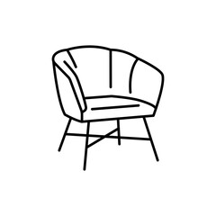 Soft  chair black line icon.