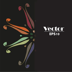 rainbow floral vector circular mandala ornament