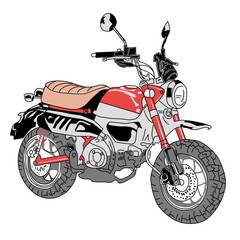 motorcycle on a red background