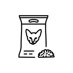 Cat litter black line icons set.