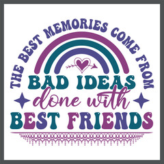 Friendship Day T-Shirt Design, Typography T-Shirt With Colorful Vector And Elements