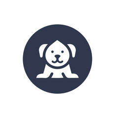 Dog silhouette vector cartoon logo 