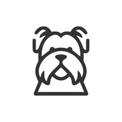 Cartoon Dog face vector line icon