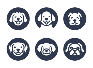 Dog hand drawn silhouette vector icon set
