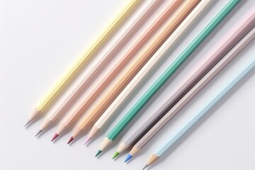 Fototapeta premium pencils without brand isolated on white background Generative AI