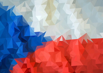 vector image of the flag of the Czech Republic stylized from triangles