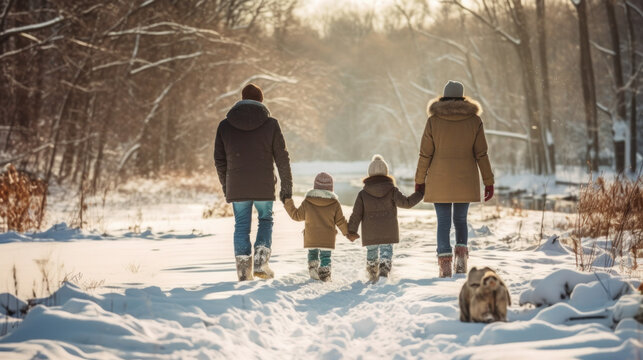 family in winter Generative Ai