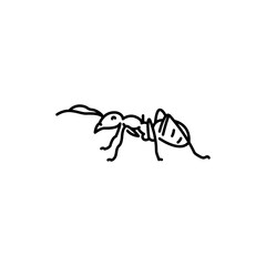 Ant black line icon.