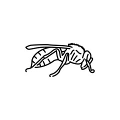 Hornet black line icon.