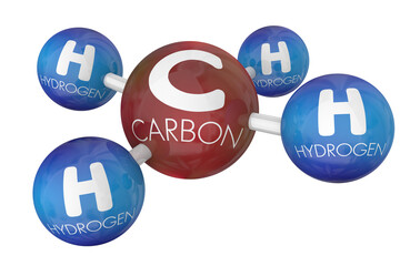 Methane Molecule Gas Emission CH4 Climate Change Global Warming 3d Illustration