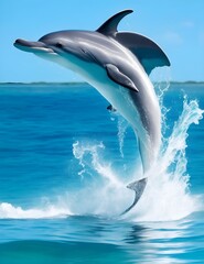 Anmutiger Delfin im Sprung: Ein majestätischer Meeresbewohner zeigt seine beeindruckende Eleganz Clipart