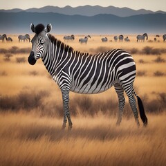 Anmutiges Zebra in der unberührten Savanne - Eleganz und Wildnis vereint