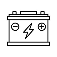 Car battery icon. Battery accumulator isolated on white background.