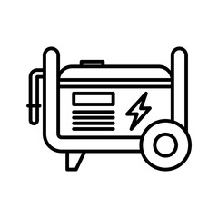 Portable power generator icon. Home electric generator isolated on white background.