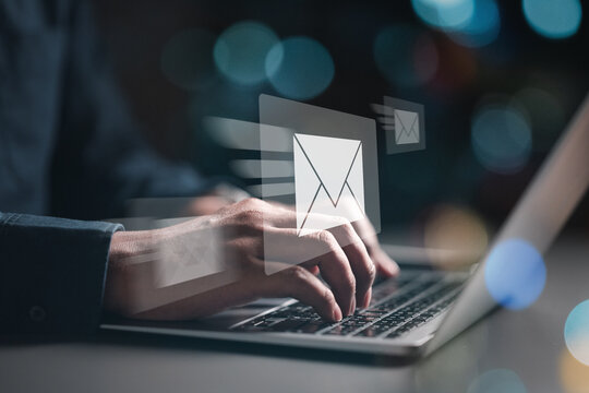 contact, email, internet, laptop, mail, message, company, network, e-commerce, letter, keyboard. typing keyboard to send email contact message used internet. e-commerce letter or mail showing hud.