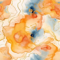 Gold Alcohol Ink Pattern AI Generated