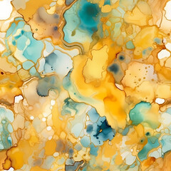 Gold Alcohol Ink Pattern AI Generated