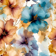 Gold Alcohol Ink Pattern AI Generated