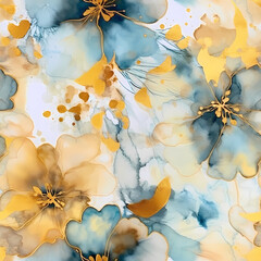 Gold Alcohol Ink Pattern AI Generated