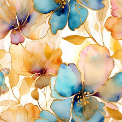 Gold Alcohol Ink Pattern AI Generated