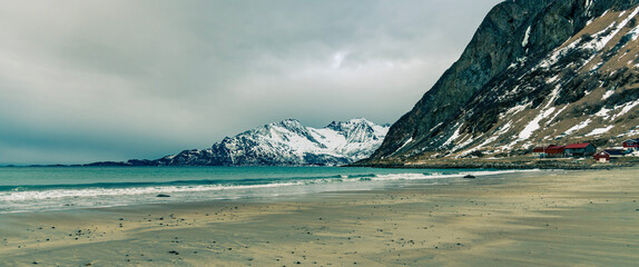 The large beach of Grøtfjord in Norway