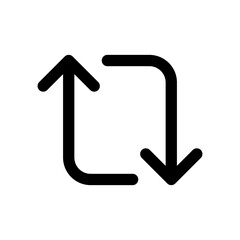 Retweet Arrow Symbol Flat Icon Isolated Vector Illustration
