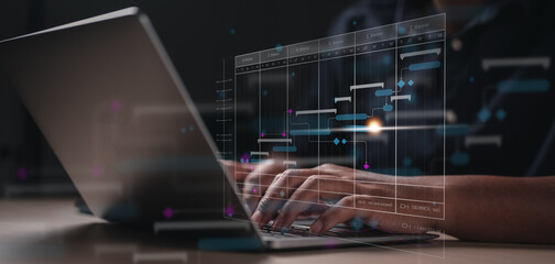 management, analysis, chart, dashboard, progress, planning, task, schedule, growth, team. typing keyboard to plan management analysis schedule as team. dashboard planing for mindstone and set goal.