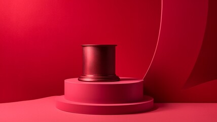 Podium for product advertisement or restaurant menus with beautiful background  Generative AI