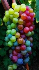 Delicious healthy grapes on the vine Generative AI