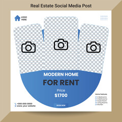 House for a Rent social media vector post design template