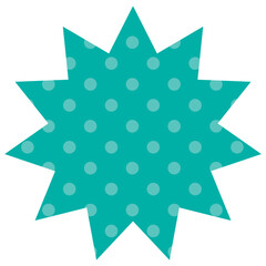 吹き出しのイラスト7【ドット柄（緑）】