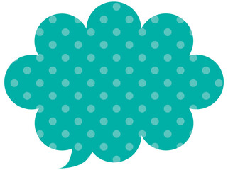 吹き出しのイラスト17【ドット柄（緑）】