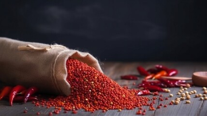 red spices on the table at kitchen Generative AI
