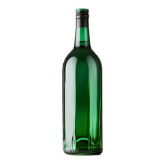 green wine bottle isolated transparent background