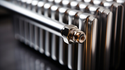 Installation of steel water pipes in the heating system. Generative AI